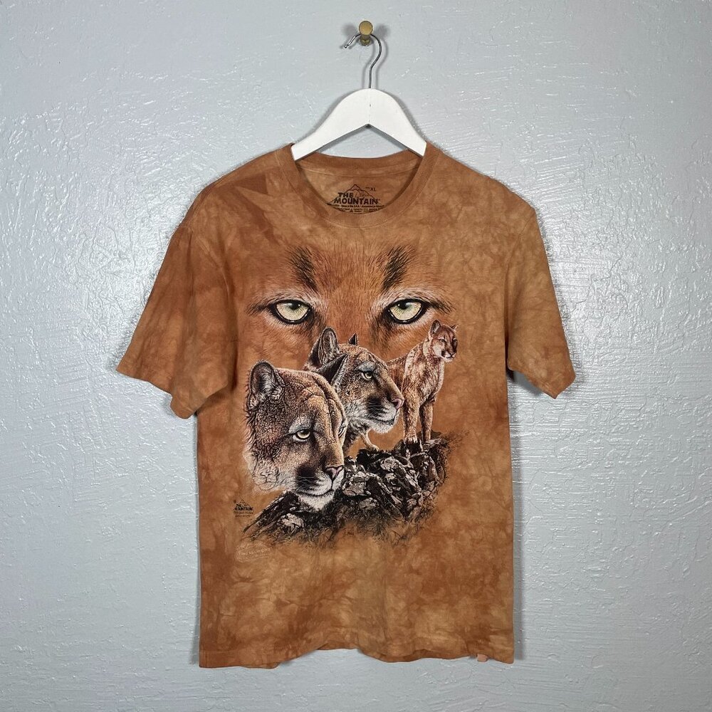 The Mountain Youth XL Tan Mountain Lion Cougar Shirt 2012 Short Sleeve Crew Neck
